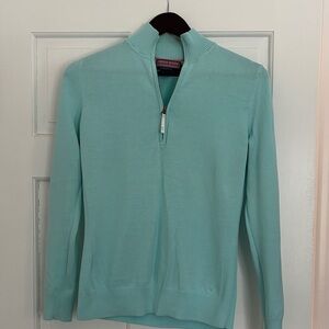 Vineyard Vines Aqua Zip-Up Sweater